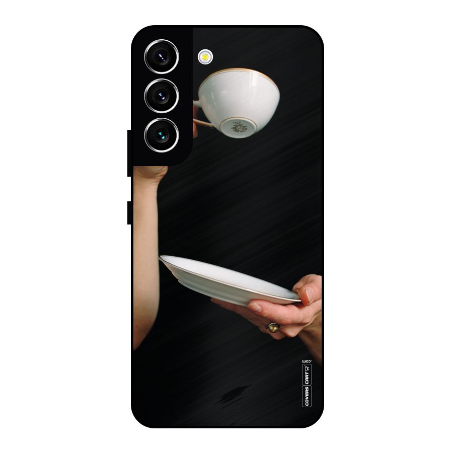 Classic Tea Cup Metal Back Case for Galaxy S22 5G