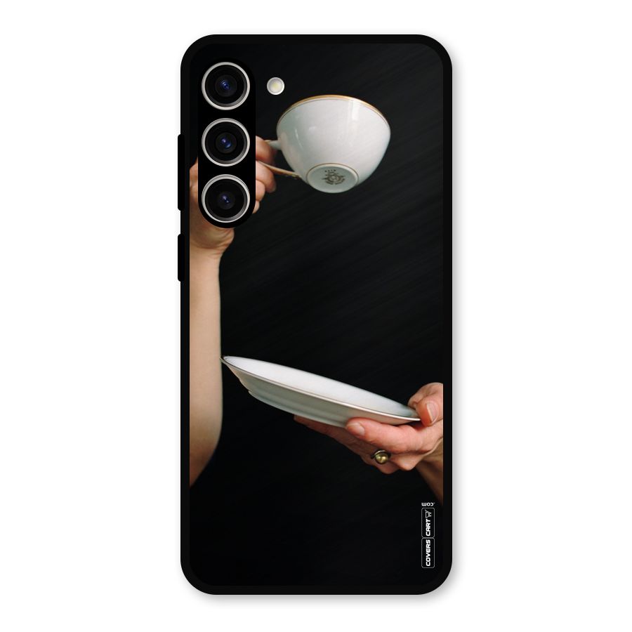Classic Tea Cup Metal Back Case for Galaxy S23 Plus