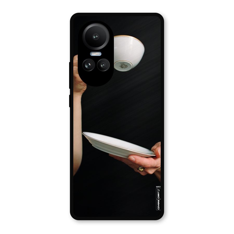 Classic Tea Cup Metal Back Case for Oppo Reno10 Pro