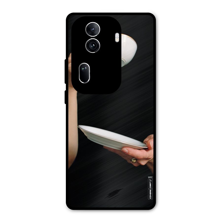 Classic Tea Cup Metal Back Case for Oppo Reno11 Pro 5G