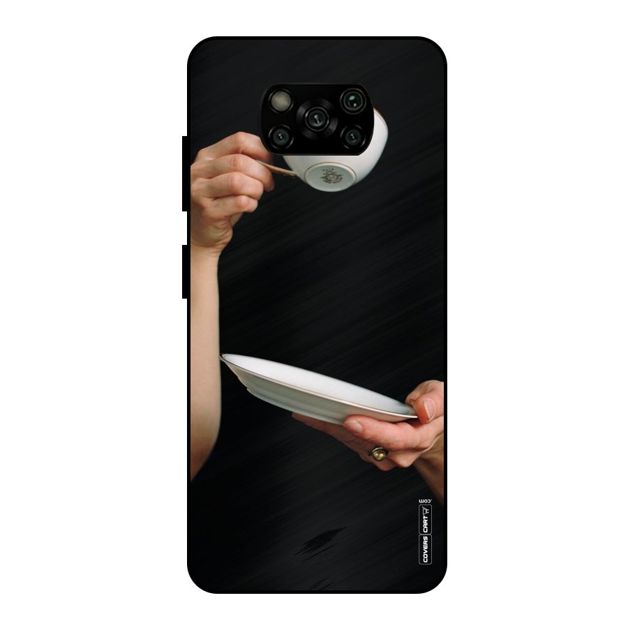 Classic Tea Cup Metal Back Case for Poco X3