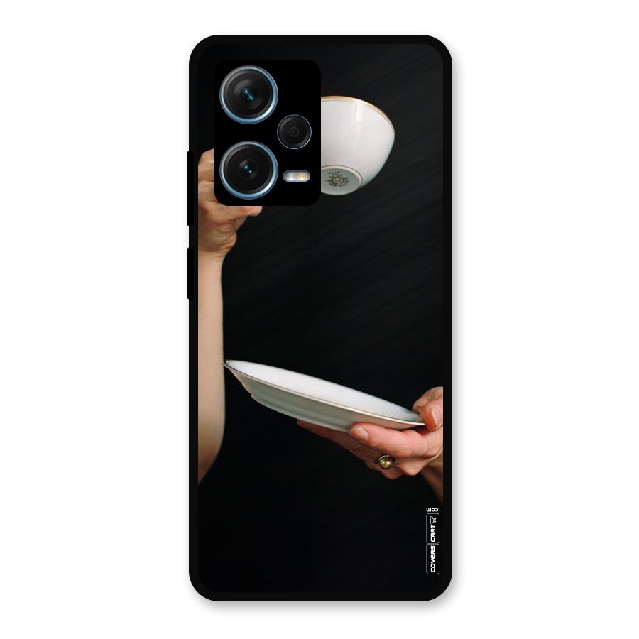 Classic Tea Cup Metal Back Case for Redmi Note 12 Pro Plus 5G