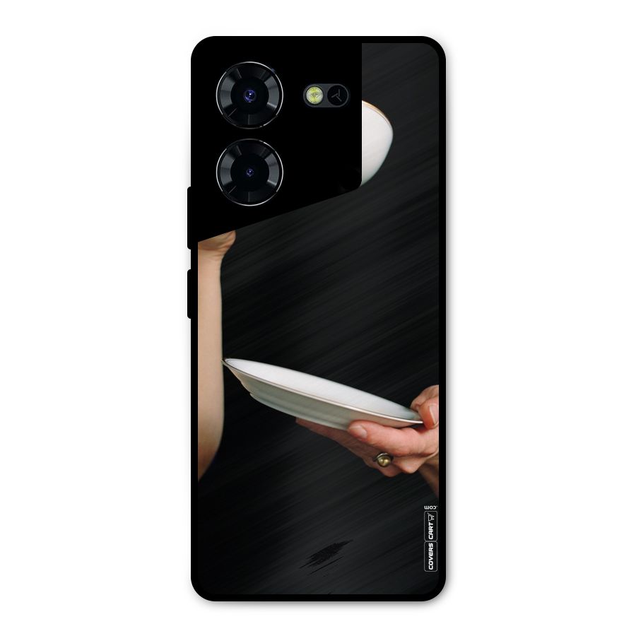 Classic Tea Cup Metal Back Case for Tecno Pova 5 Pro 5G