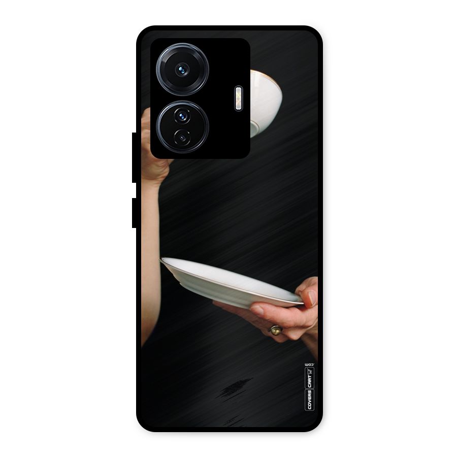 Classic Tea Cup Metal Back Case for Vivo T1 Pro