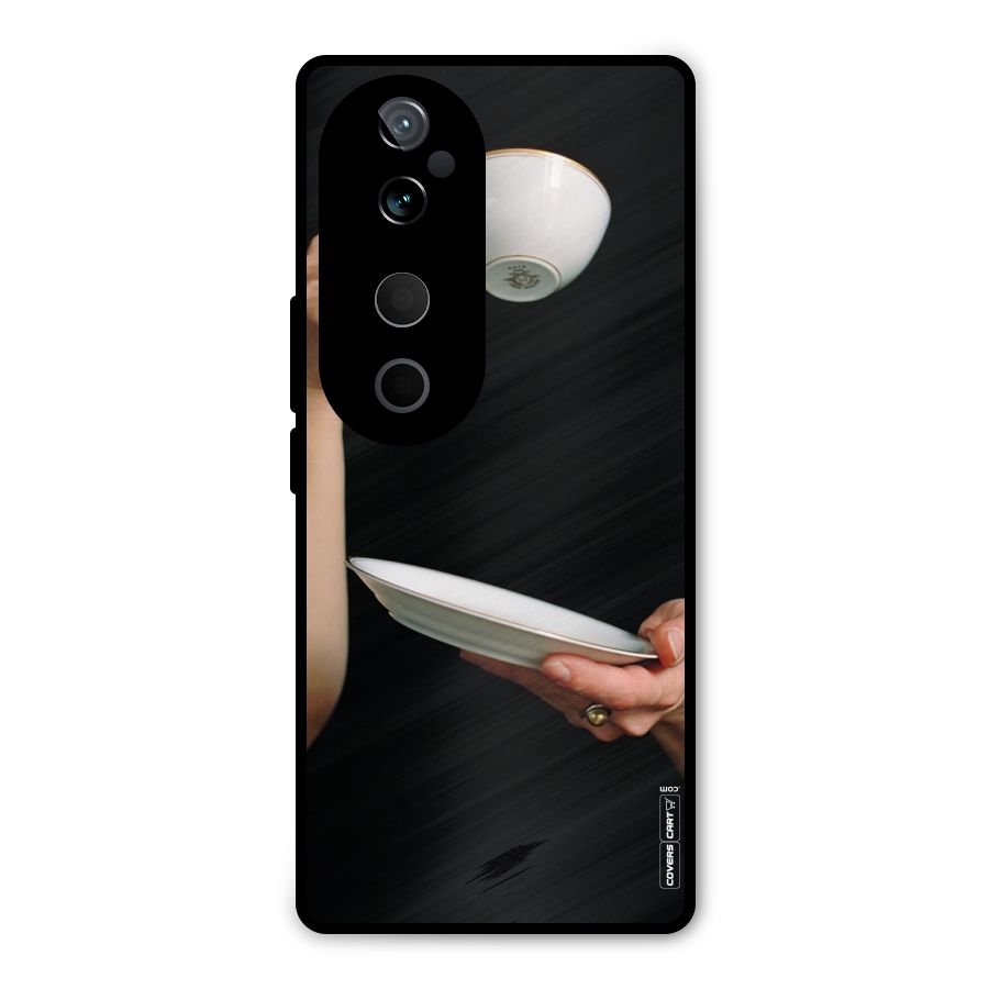 Classic Tea Cup Metal Back Case for Vivo T3 Ultra