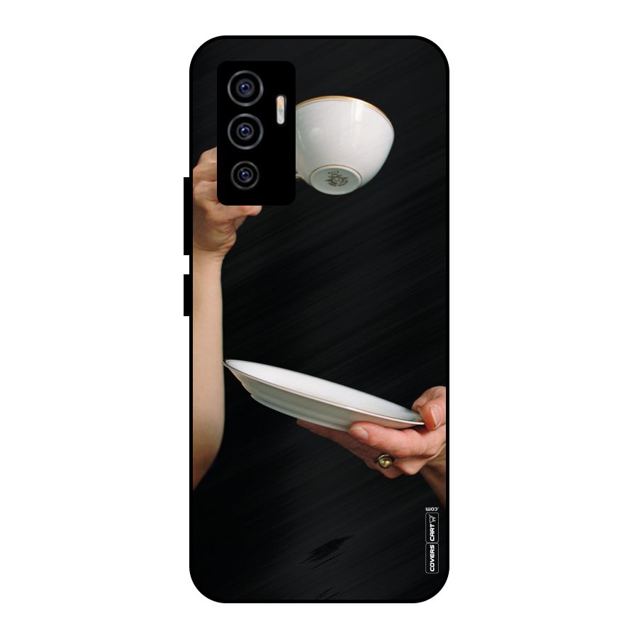 Classic Tea Cup Metal Back Case for Vivo V23e
