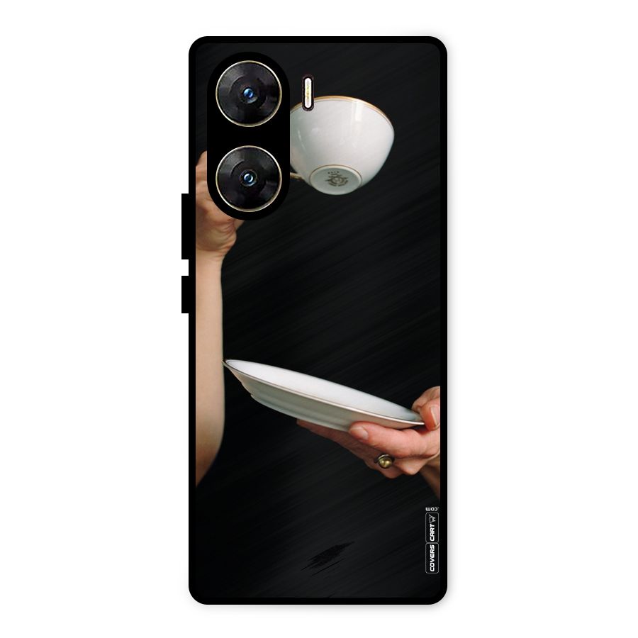 Classic Tea Cup Metal Back Case for Vivo V29e