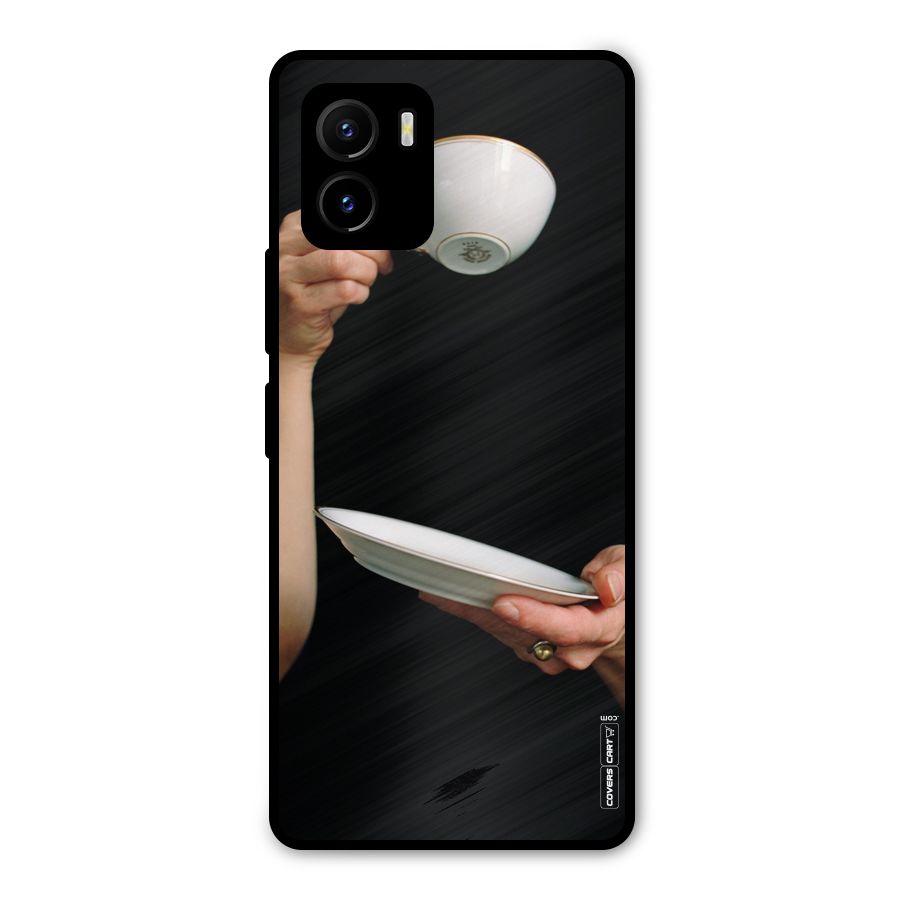 Classic Tea Cup Metal Back Case for Vivo Y15s