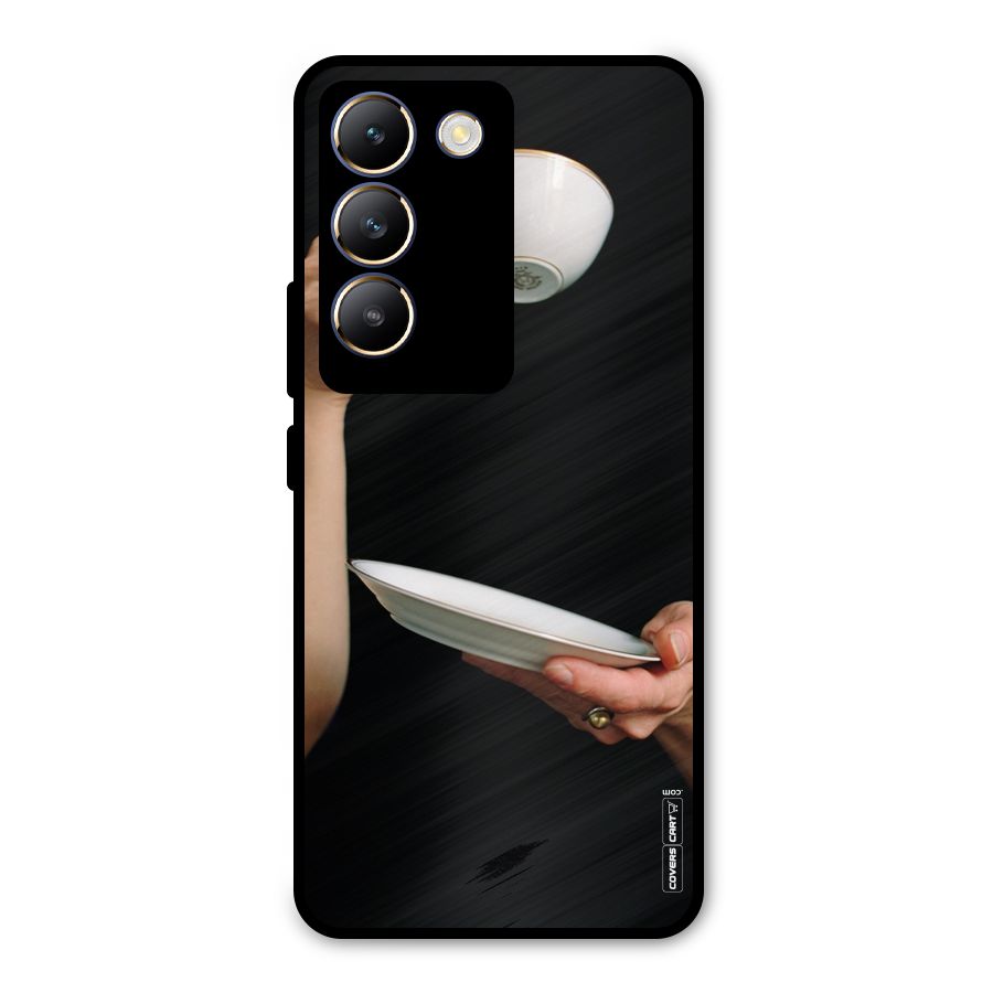 Classic Tea Cup Metal Back Case for Vivo Y200e
