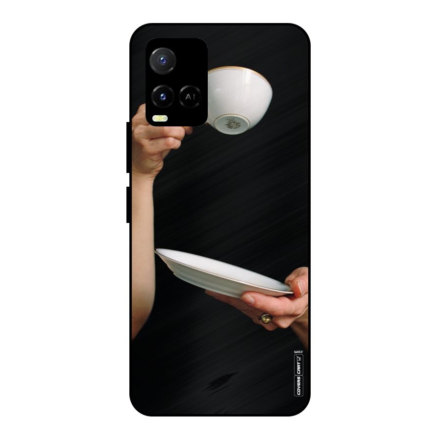 Classic Tea Cup Metal Back Case for Vivo Y21