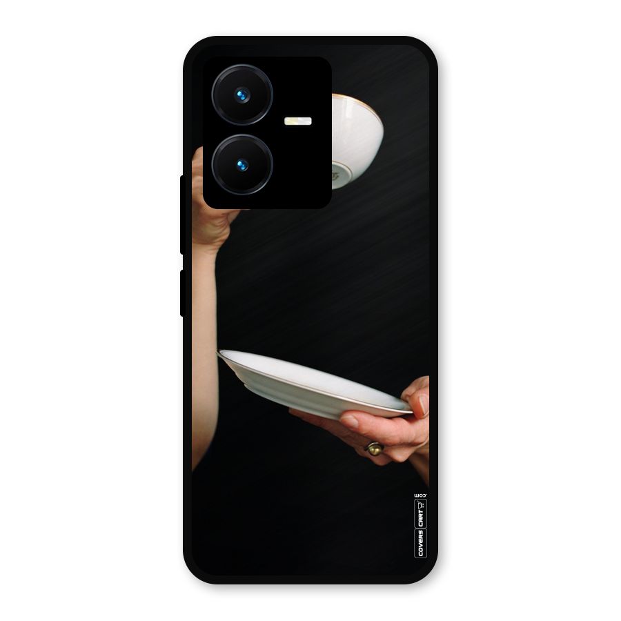 Classic Tea Cup Metal Back Case for Vivo Y22