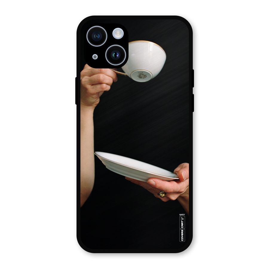 Classic Tea Cup Metal Back Case for iPhone 14