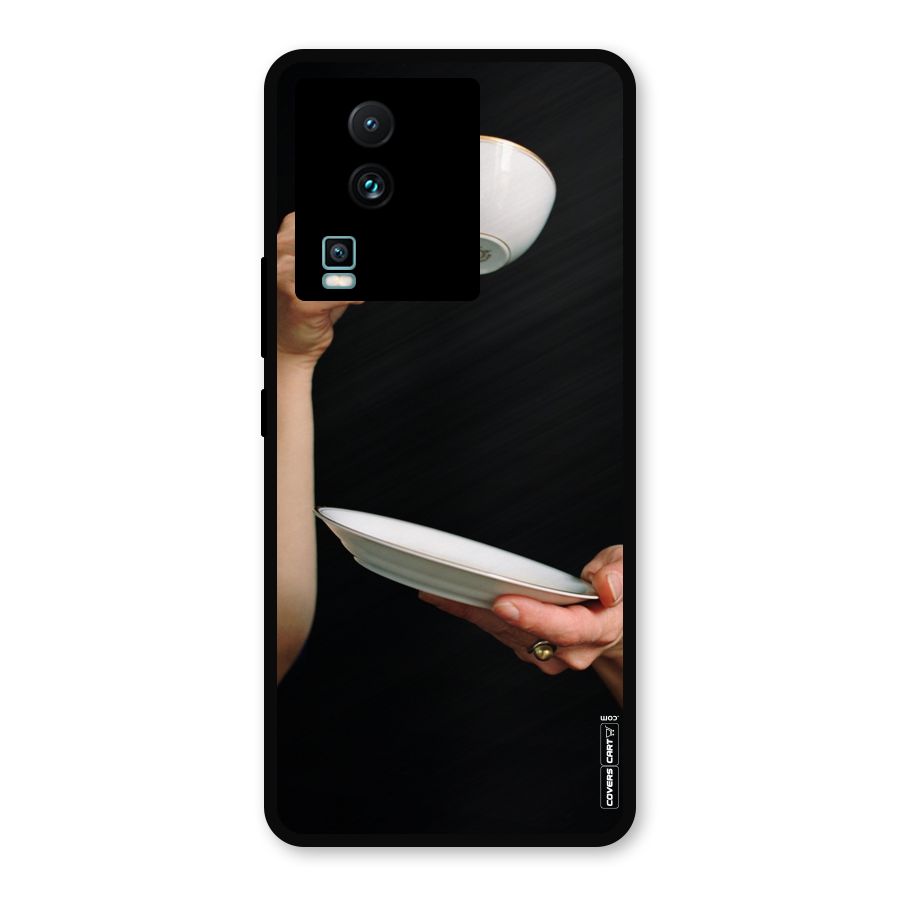 Classic Tea Cup Metal Back Case for iQOO Neo 7 Pro
