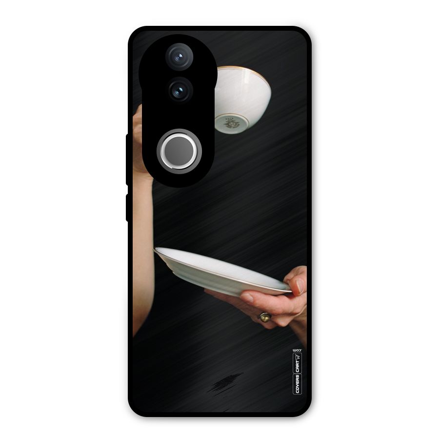 Classic Tea Cup Metal Back Case for iQOO Z10R