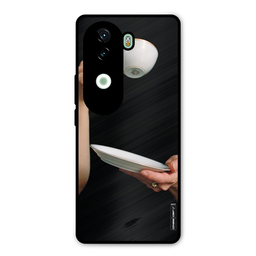 Classic Tea Cup Metal Back Case for iQOO Z9s