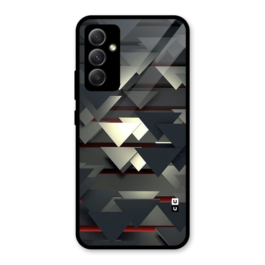 Classic Triangles Design Glass Back Case for Galaxy A34