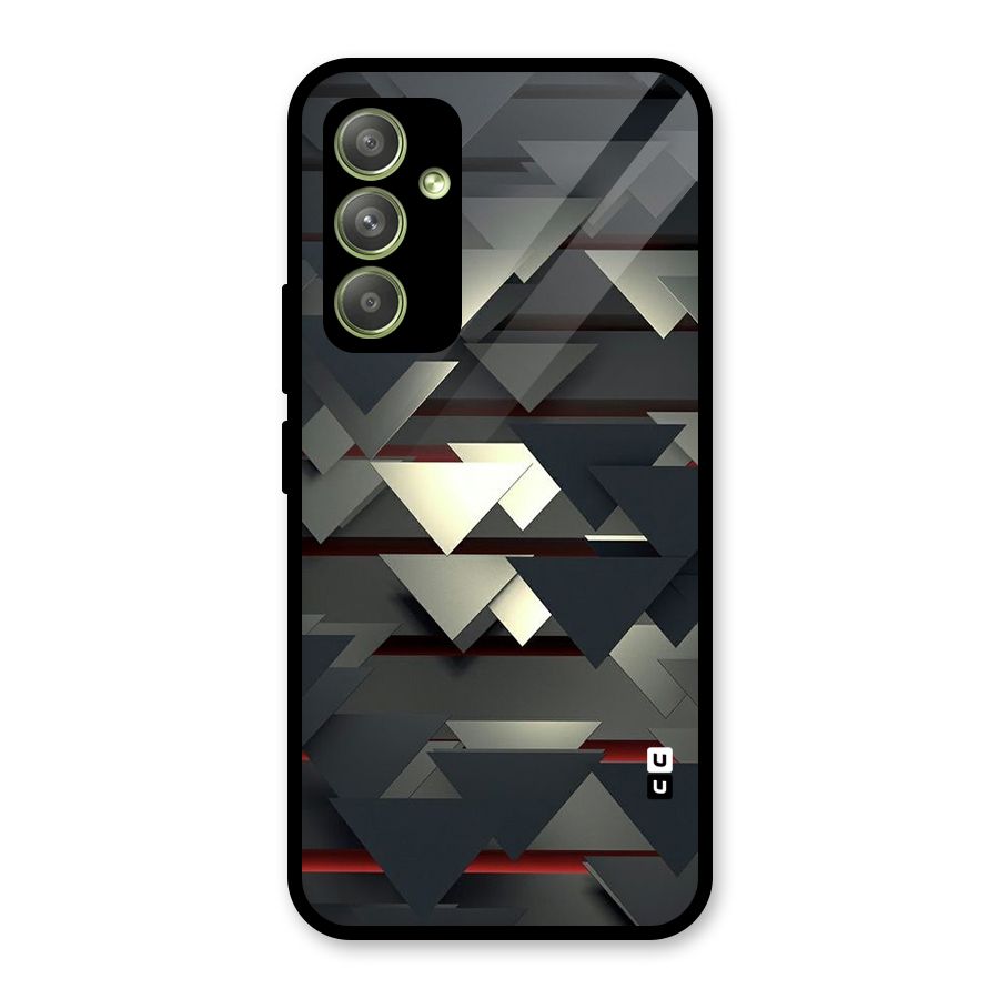 Classic Triangles Design Glass Back Case for Galaxy A54