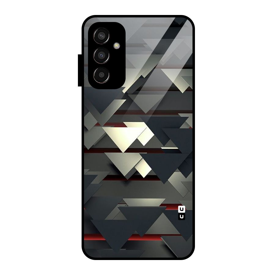 Classic Triangles Design Glass Back Case for Galaxy F13