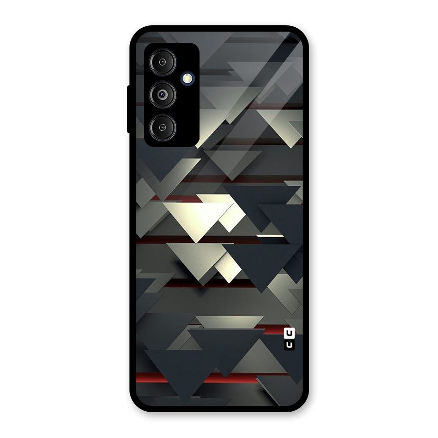 Classic Triangles Design Glass Back Case for Galaxy M14 5G
