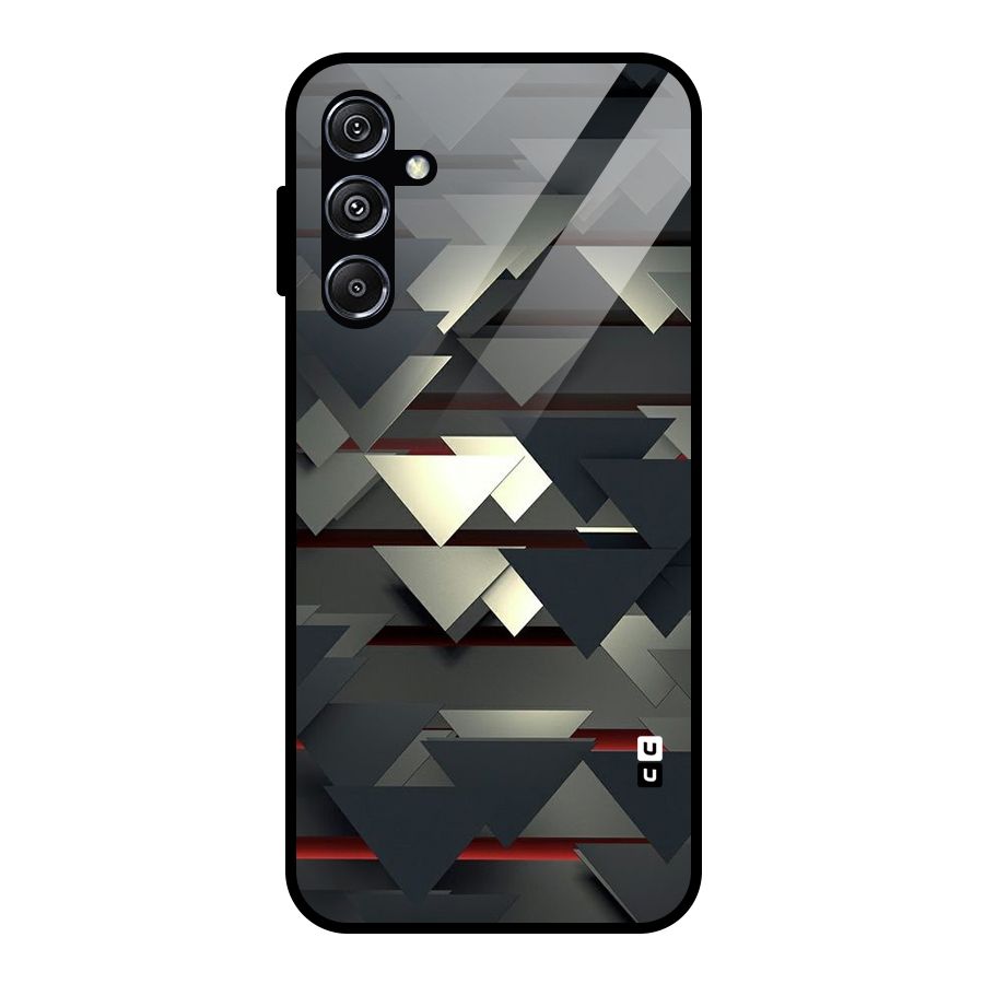 Classic Triangles Design Glass Back Case for Galaxy M34 5G