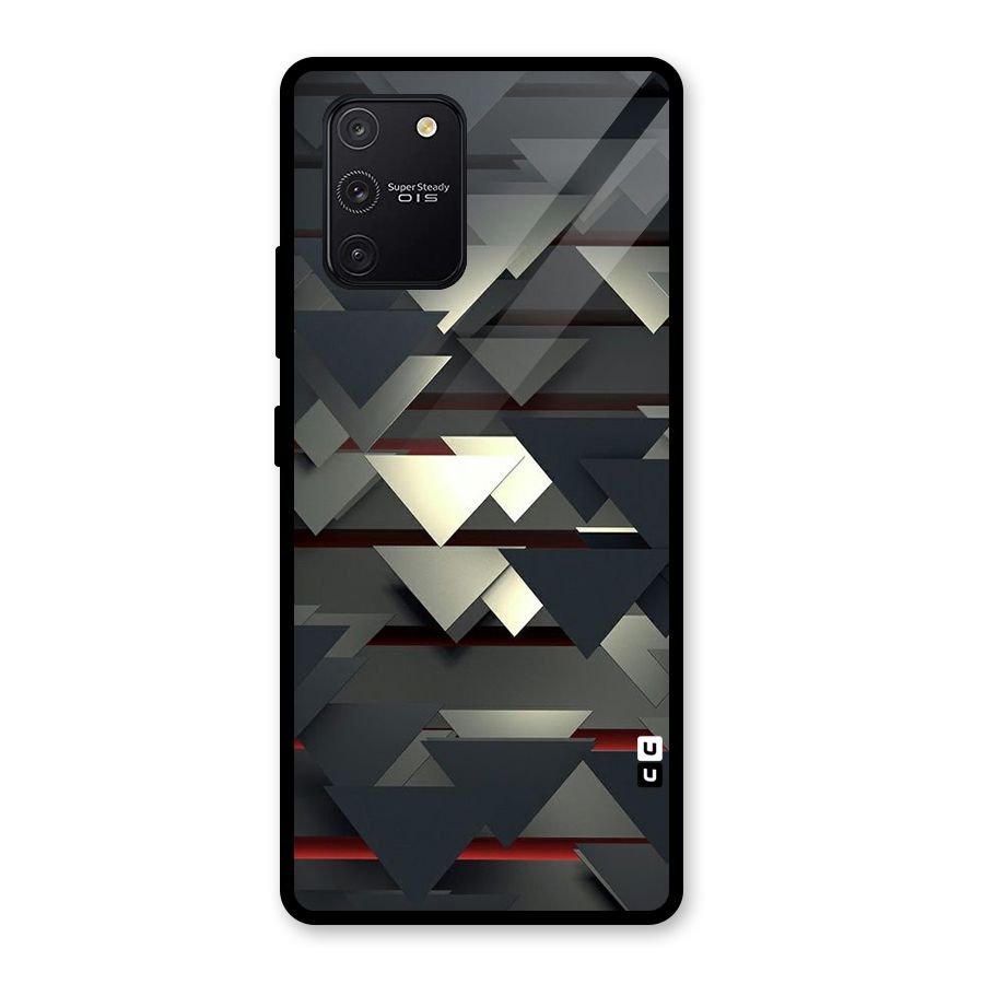 Classic Triangles Design Glass Back Case for Galaxy S10 Lite