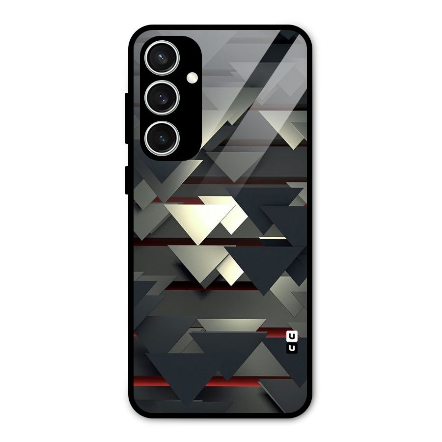 Classic Triangles Design Glass Back Case for Galaxy S23 FE