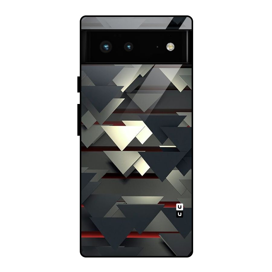 Classic Triangles Design Glass Back Case for Google Pixel 6