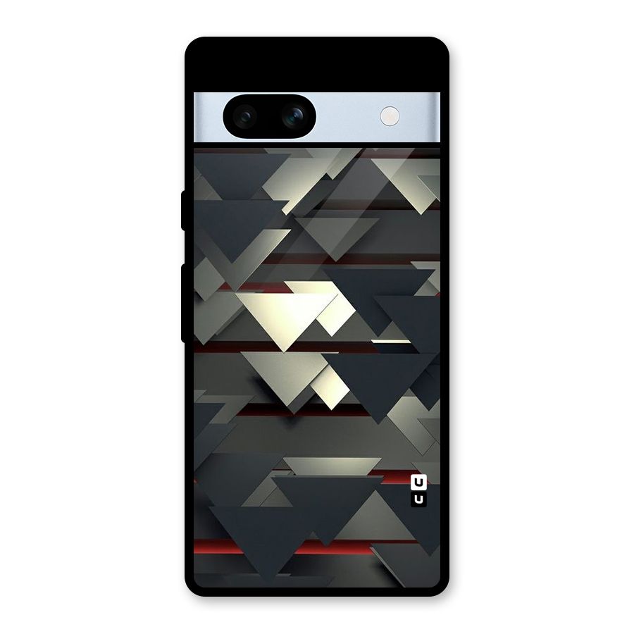 Classic Triangles Design Glass Back Case for Google Pixel 7a