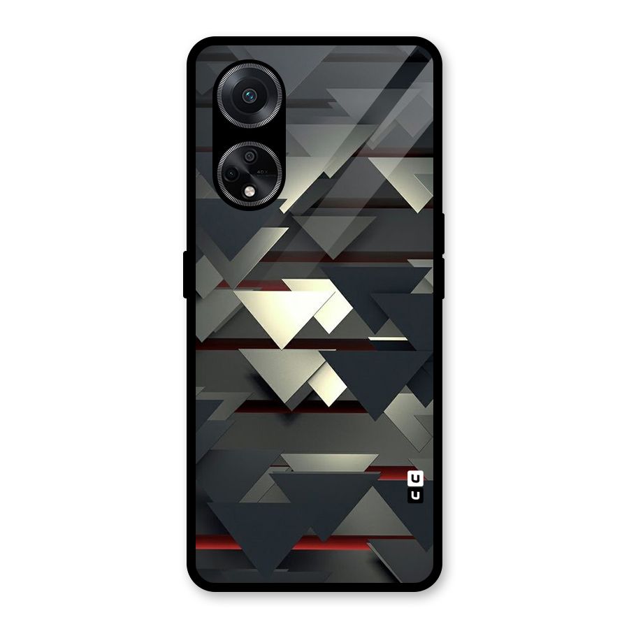Classic Triangles Design Glass Back Case for Oppo F23