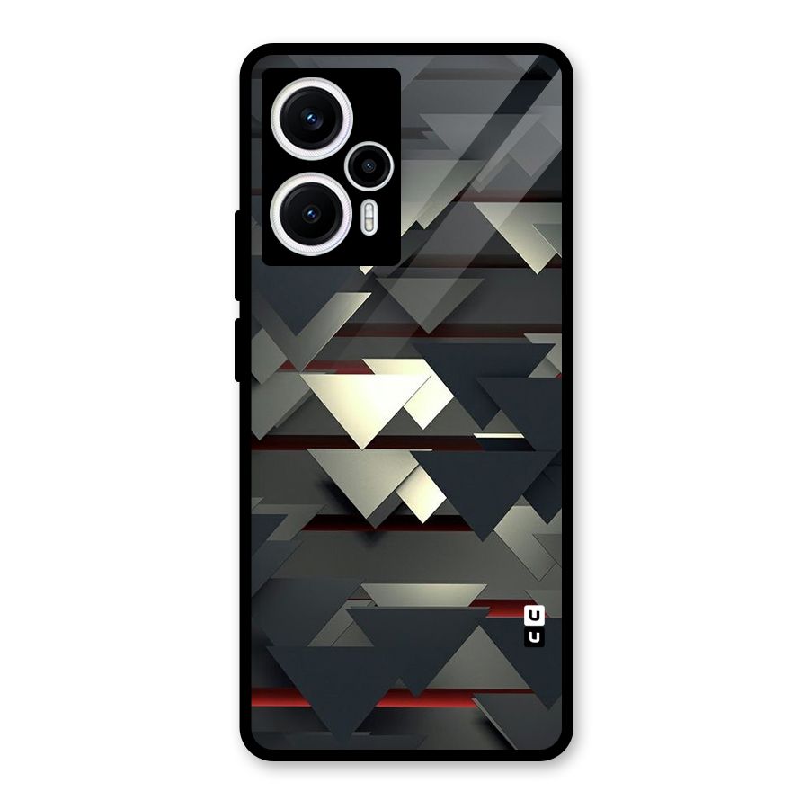 Classic Triangles Design Glass Back Case for Poco F5