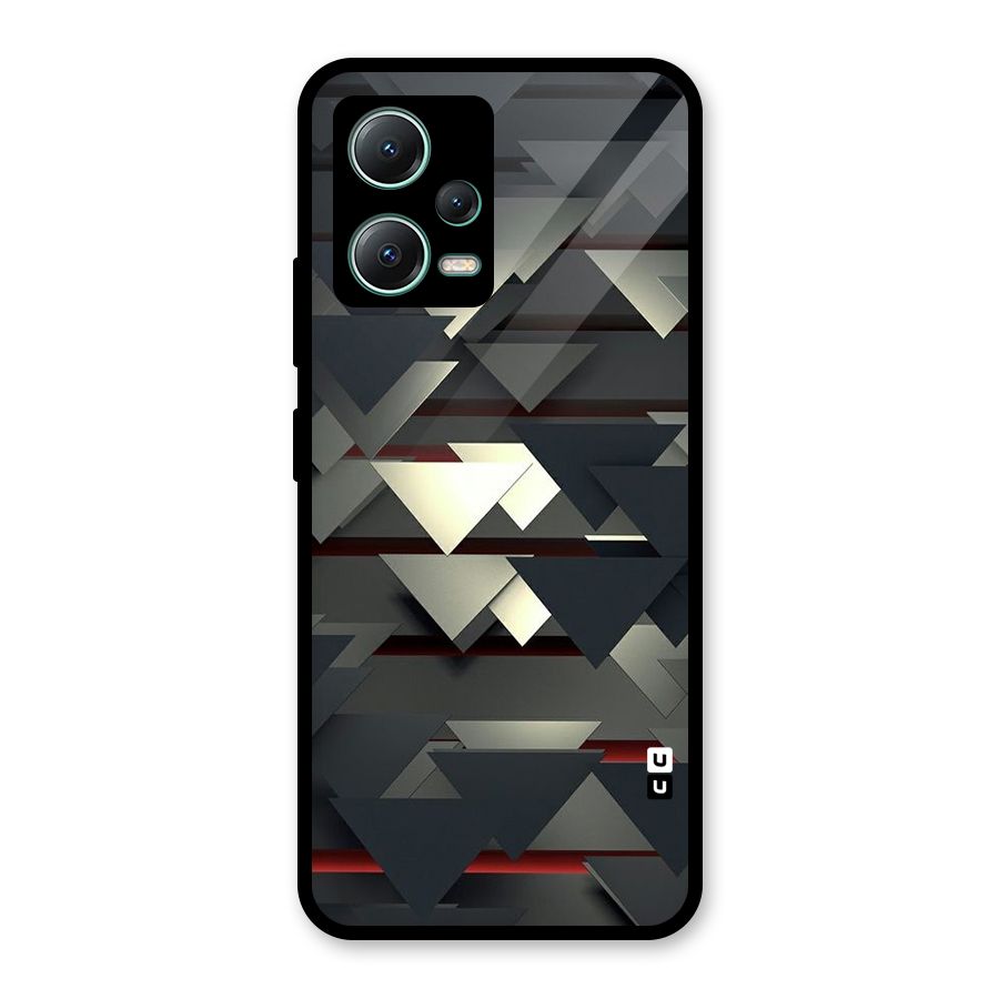 Classic Triangles Design Glass Back Case for Poco X5