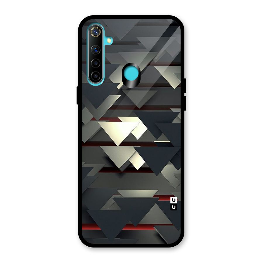 Classic Triangles Design Glass Back Case for Realme 5