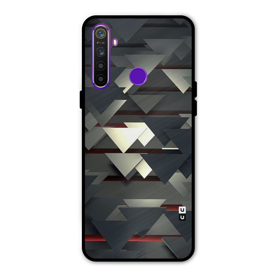 Classic Triangles Design Glass Back Case for Realme 5s