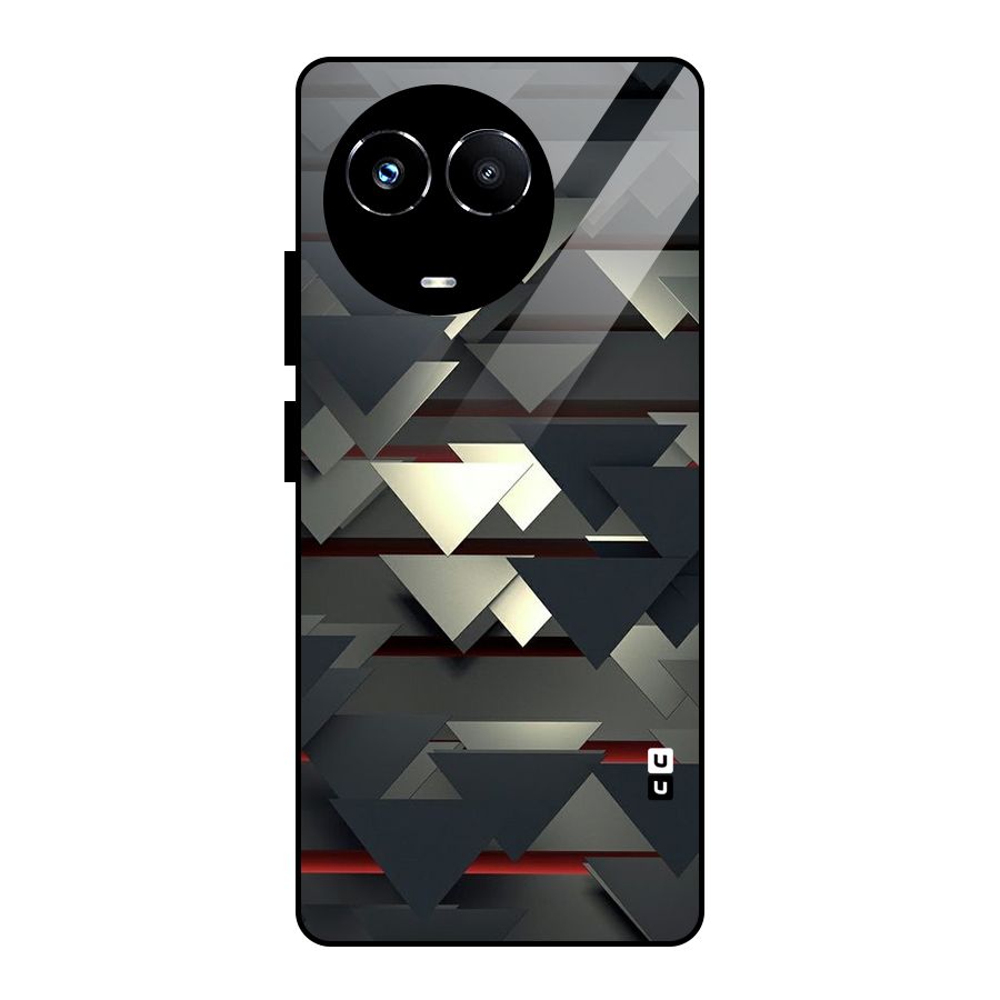 Classic Triangles Design Glass Back Case for Realme Narzo 60X