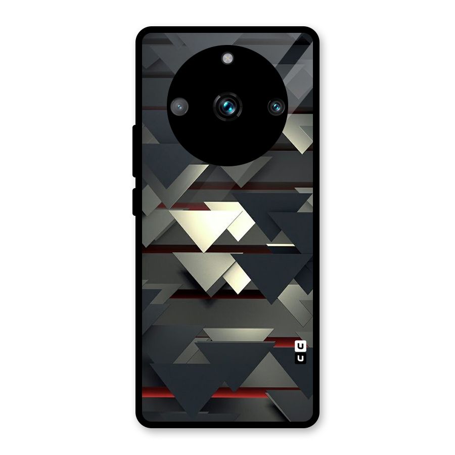 Classic Triangles Design Glass Back Case for Realme Narzo 60 Pro