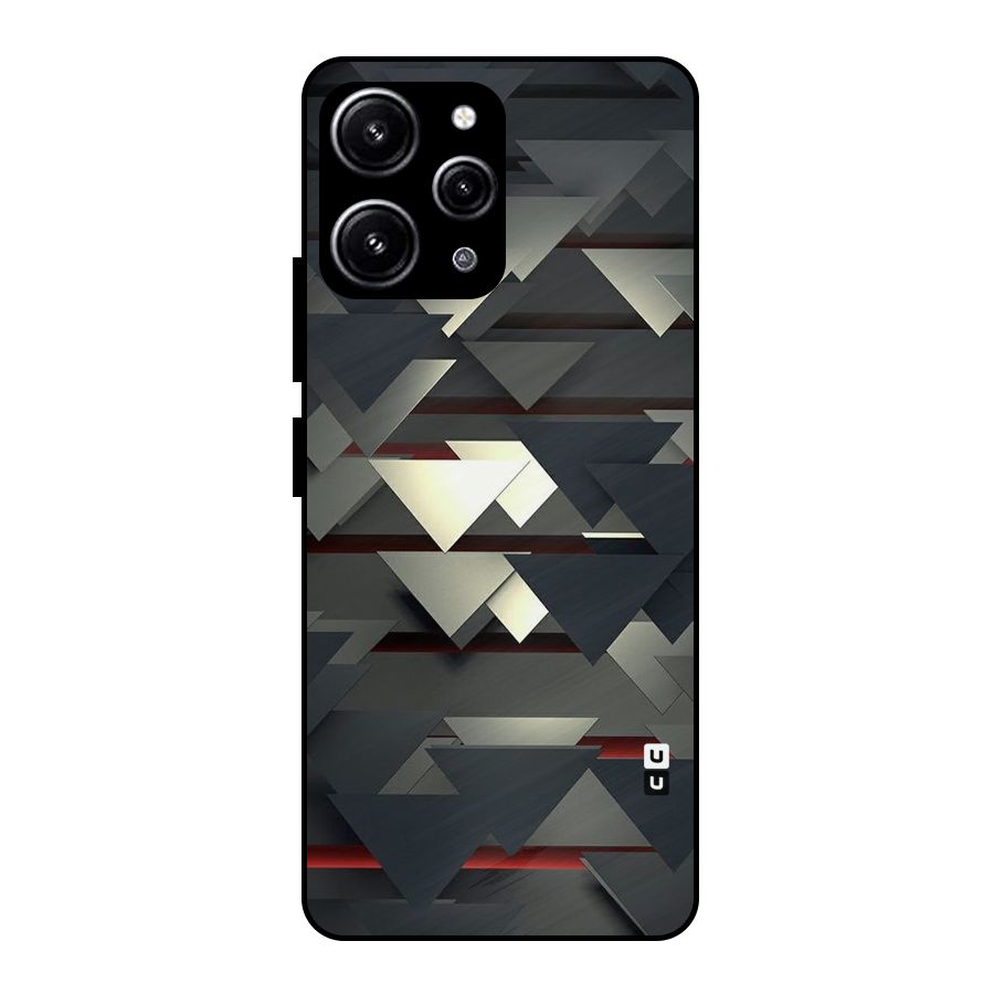Classic Triangles Design Glass Back Case for Redmi 12 4G