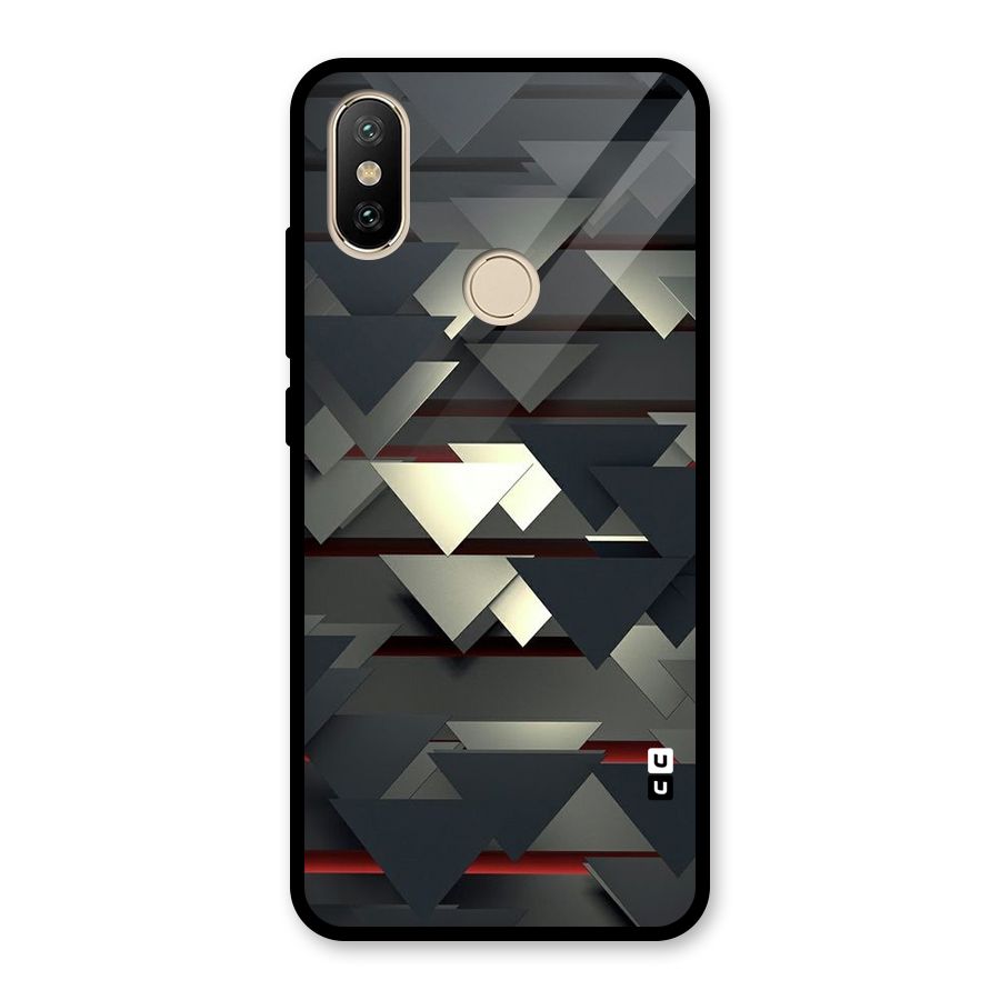 Classic Triangles Design Glass Back Case for Redmi A2