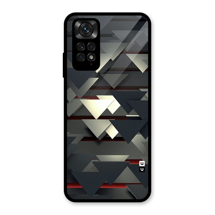 Classic Triangles Design Glass Back Case for Redmi Note 11S