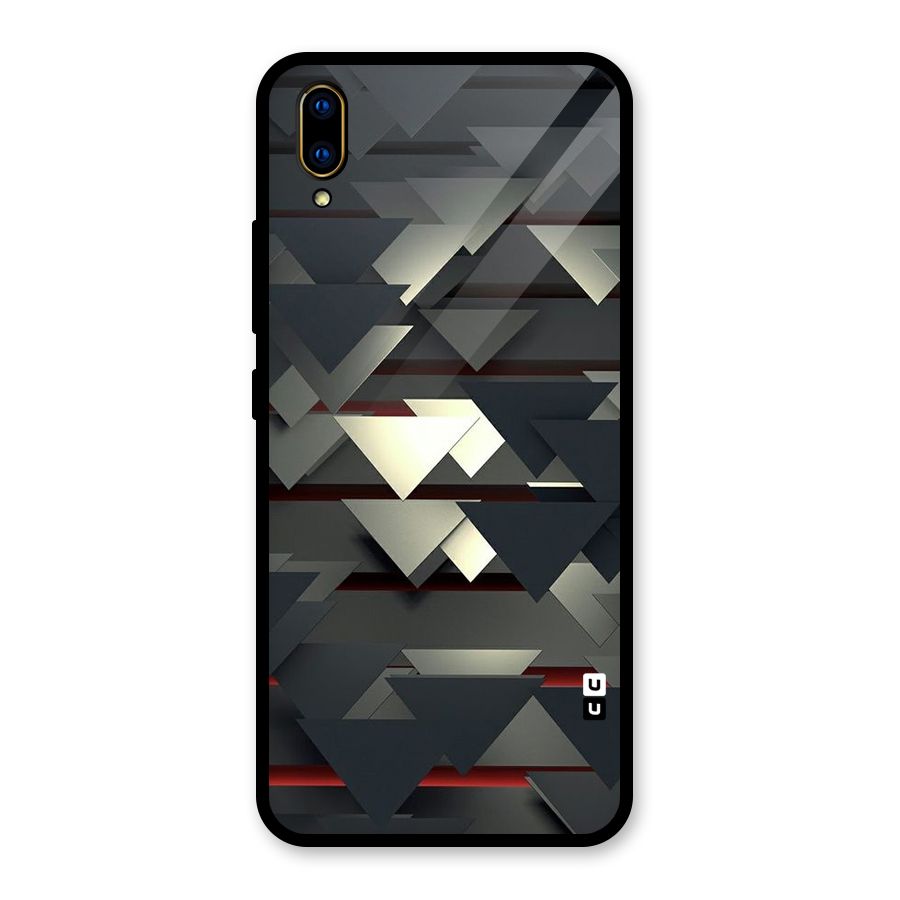 Classic Triangles Design Glass Back Case for Vivo V11 Pro