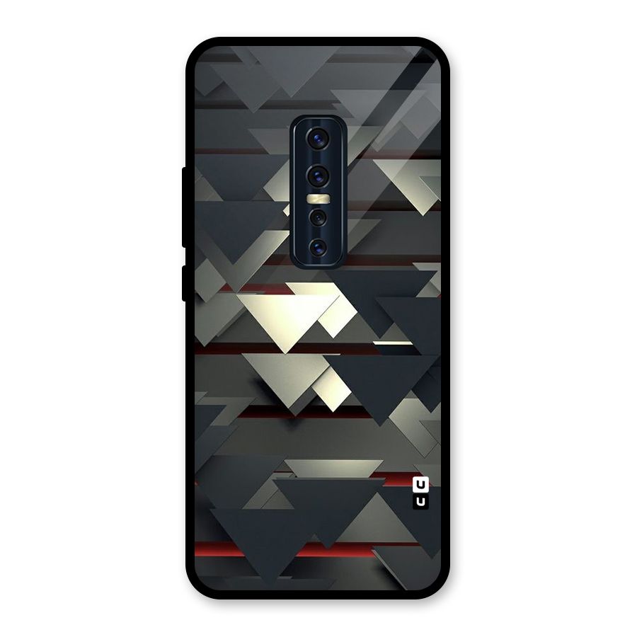 Classic Triangles Design Glass Back Case for Vivo V17 Pro