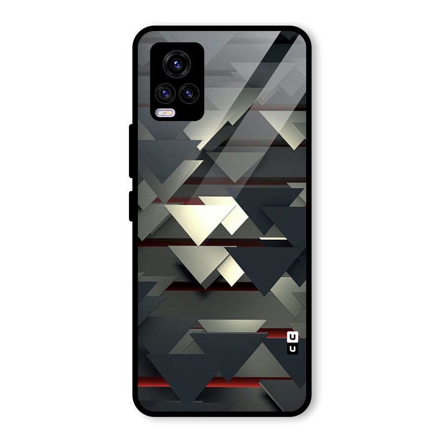 Classic Triangles Design Glass Back Case for Vivo V20 2021