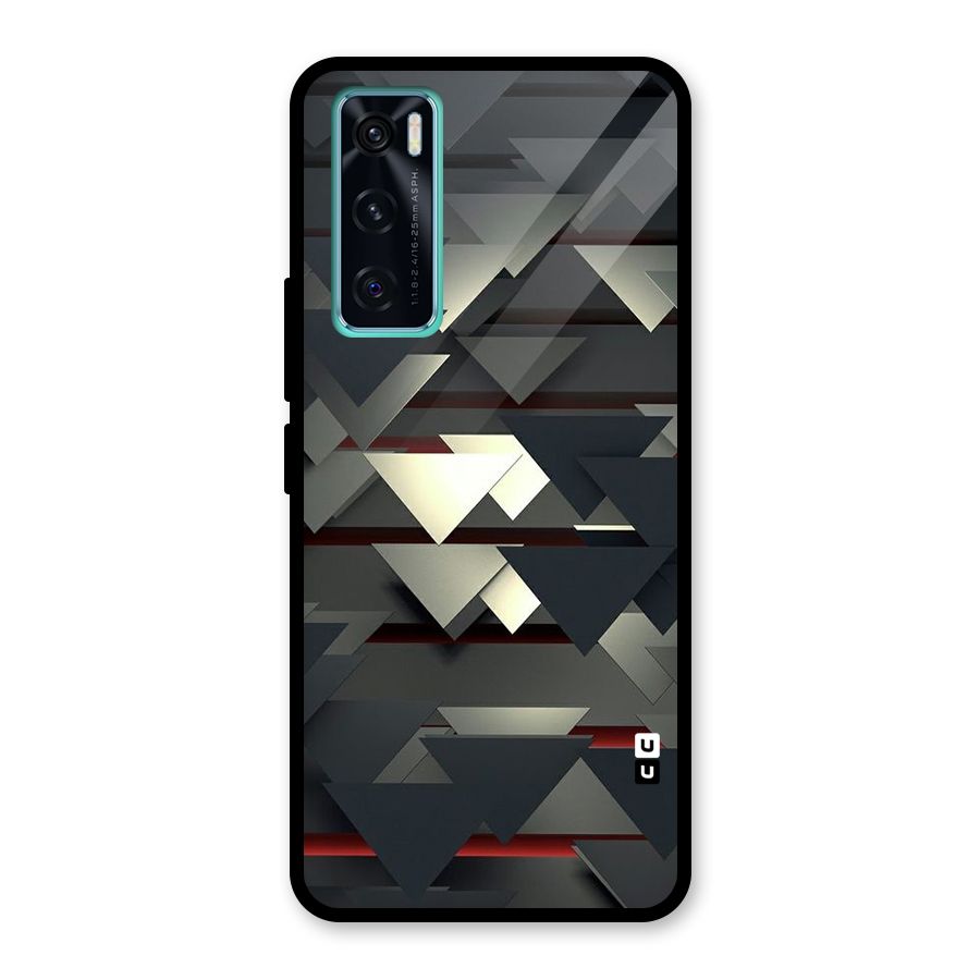 Classic Triangles Design Glass Back Case for Vivo V20 SE