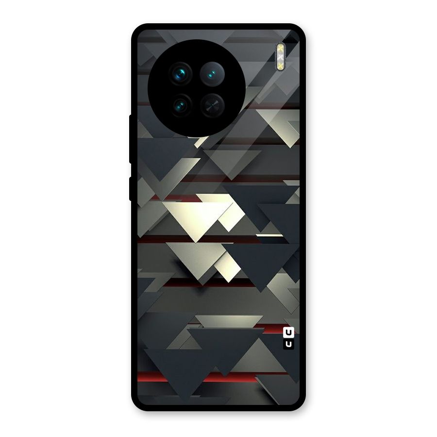 Classic Triangles Design Glass Back Case for Vivo X90