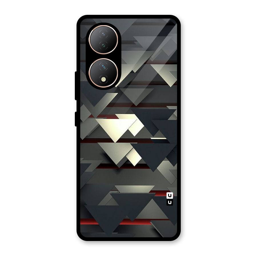 Classic Triangles Design Glass Back Case for Vivo Y100A