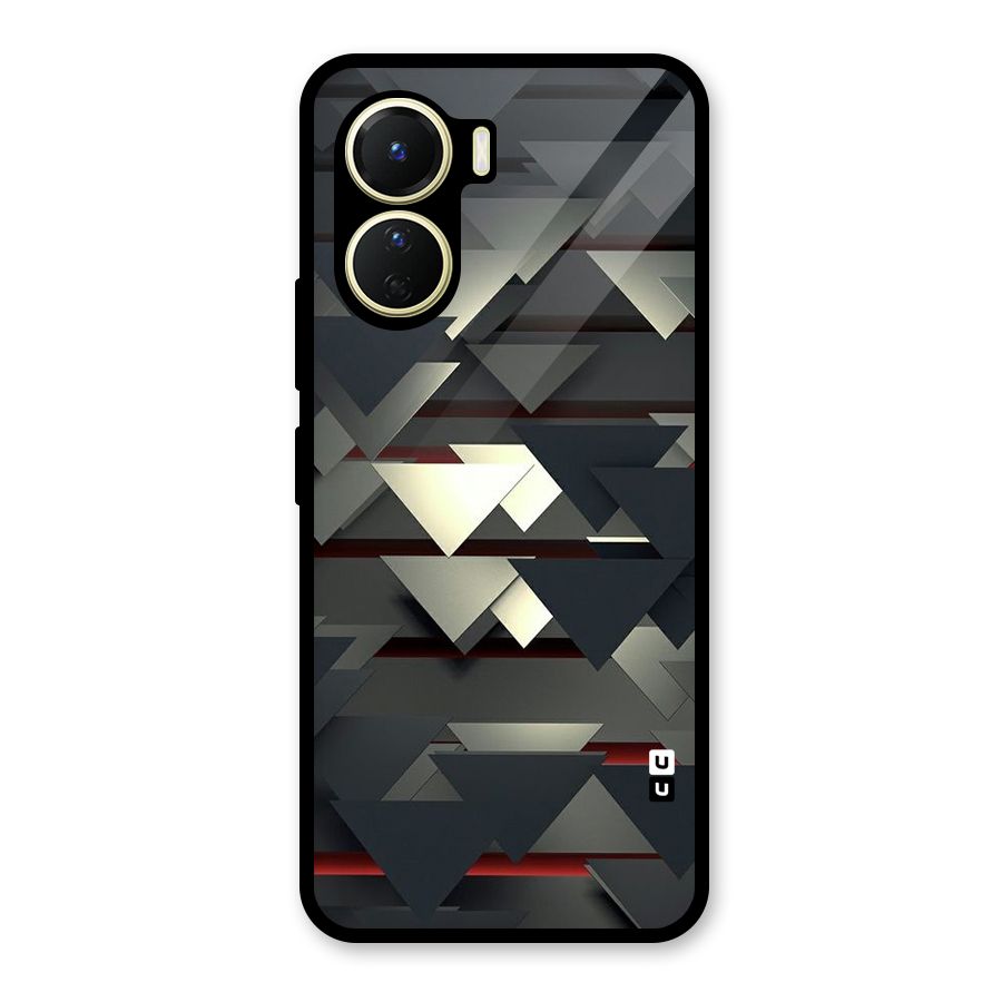 Classic Triangles Design Glass Back Case for Vivo Y16