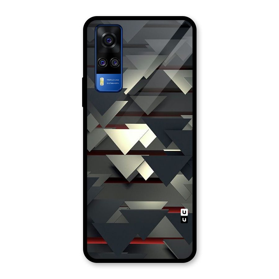 Classic Triangles Design Glass Back Case for Vivo Y31