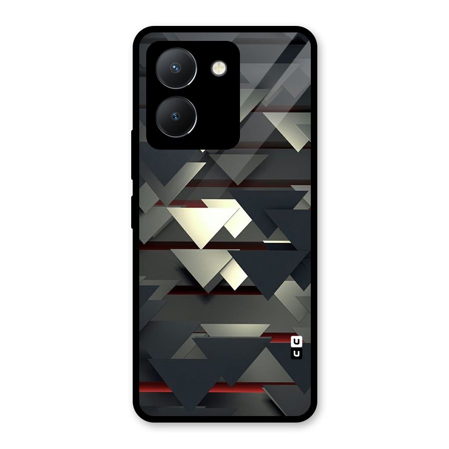 Classic Triangles Design Glass Back Case for Vivo Y36
