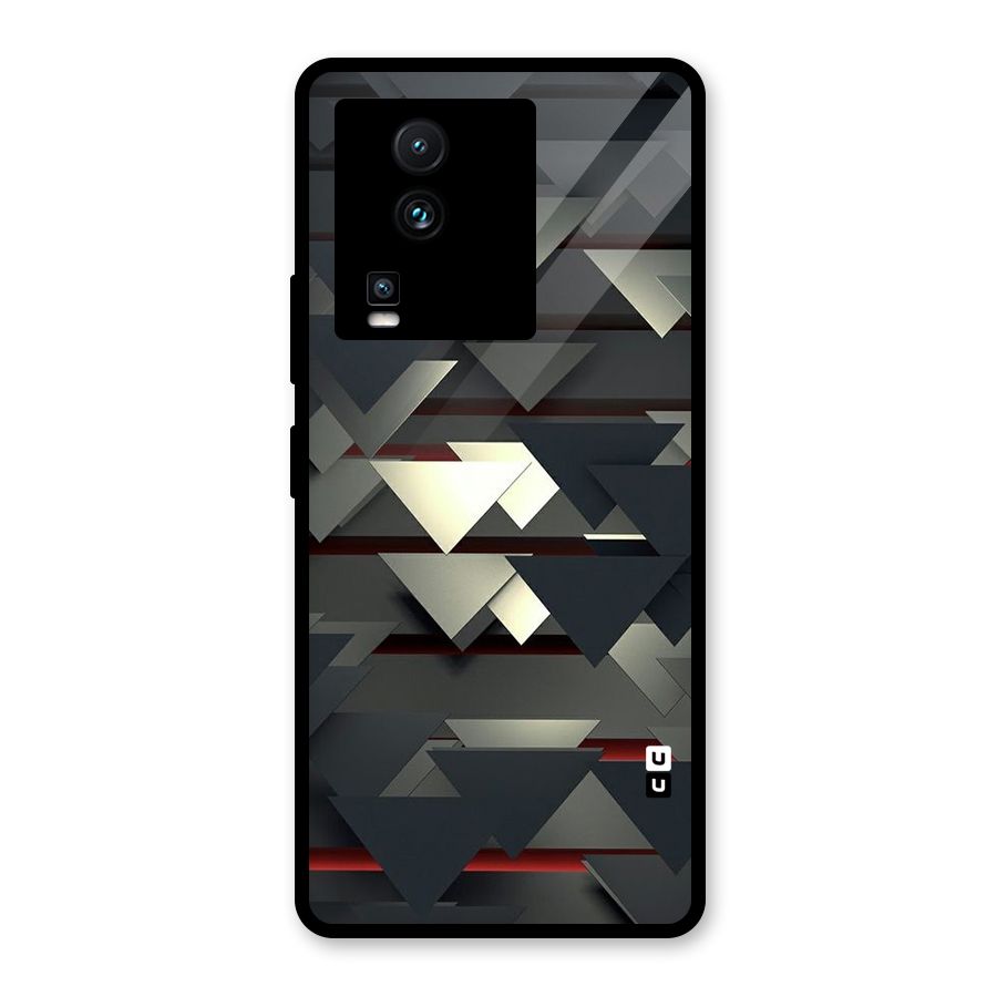 Classic Triangles Design Glass Back Case for Vivo iQOO Neo 7 Pro