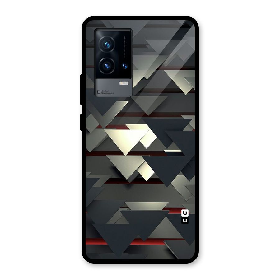 Classic Triangles Design Glass Back Case for iQOO 9 5G