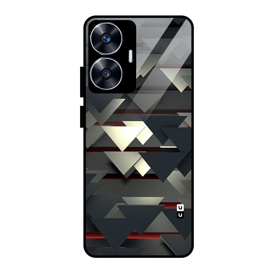 Classic Triangles Design Glass Back Case for realme C55
